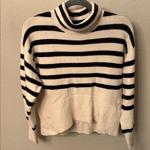 a new day Black and Cream Striped Sweater
